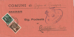 LETTERA DOPPIA SPEDIZIONE 1944 RSI 5+25 SS --25 SSTIMBRO CASTELFRANCO EMILIA (YK848 - Storia Postale