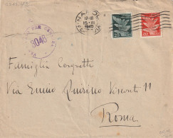 LETTERA 1945 LUOGOTENENZA 25+802 PA TIMBRO NAPOLI ROMA (YK837 - Storia Postale