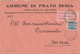 LETTERA 1944 RSI SEGNATASSE 2X20+10 TIMBRO PRATO SESIA NOVARA (YK784 - Marcofilía