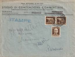 LETTERA 1945 LUOGOTENENZA 2X5+30 TIMBRO TERAMO PESCARA (YK770 - Marcophilia