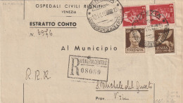 RACCOMANDATA 1945 LUOGOTENENZA 2X2+30+50 PA TIMBRO VENEZIA  (YK761 - Marcophilie