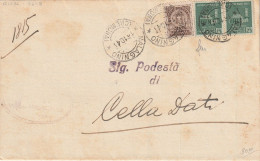 LETTERA 1944 RSI 2X25 MON DIST+10 REC AUT TIMBRO MAGLIANO CREMONA CELLA DATI (YK743 - Marcophilie