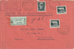 ASSICURATA 1943 RSI L.2,55X2 +15 TIMBRO S.REMO IMPERIA MILANO (YK711 - Marcophilie