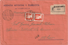 RACCOMANDATA 1945 LUOGOTENENZA 2X1,75 TIMBRO ARENZANO GENOVA (YK702 - Storia Postale