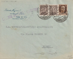 LETTERA 1944 RSI 2X10 REC AUT+30 TIMBRO NOVARA MILANO (YK701 - Poststempel