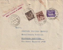 LETTERA 1946 LUOGOTENENZA L.3,70+10+20 TIMBRO AREZZO ANCONA (YK655 - Marcophilia