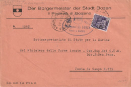 LETTERA 1945 RSI L.1 MON DIST TIMBRO BOLZANO DRETTA SOTTOSEGR MARINA  (YK632 - Poststempel