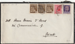 LETTERA 1944 RSI 3X10+20 MON DIST +50 SS TIMBRO TRIESTE (YK634 - Marcophilie