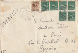 ESPRESSO 1944 RSI 6X25+30 MON DIST TIMBRO GENOVA  (YK627 - Poststempel