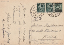 CARTOLINA 1946 LUOGOTENENZA 2 SS+2X60 TIMBRO PRATO FIRENZE (YK584 - Poststempel