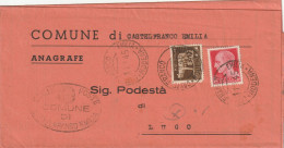 LETTERA DOPPIA SPEDIZIONE 1945 RSI 5+20--5+20 TIMBRO CASTELFRANCO D'EMILIA MODENA (YK553 - Marcofilie