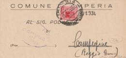 LETTERA 1944 RSI C.20 MON DIST TIMBRO IMPERIA CAMPEGINE REGGIO EMILIA (YK545 - Marcophilia