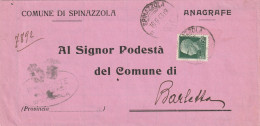 LETTERA DOPPIA SPEDIZIONE 1943 RSI C.25---C.10 TIMBRO SPINAZZOLA BARLETTA (YK530 - Marcophilia