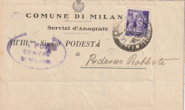 LETTERA 1945 RSI C.50 MON DIST TIMBRO PADERNO ROBBIATE COMO (YK513 - Marcofilie