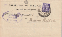 LETTERA 1945 RSI C.50 MON DIST TIMBRO PADERNO ROBBIATE COMO (YK513 - Marcophilia