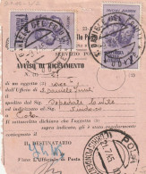 AVVISO RICEVIMENTO 1945 LUOGOTENENZA 2X1 F.BANDIERA TIMBRO SAN DANIELE DEL FRIULI POLA (YK504 - Marcophilia