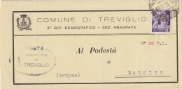 LETTERA 1945 RSI C.50 MON DIST TIMBRO DALMINE BERGAMO (YK509 - Marcofilía