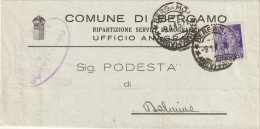 LETTERA 1945 RSI C.50 MON DIST TIMBRO BERGAMO DALMINE (YK510 - Marcofilía