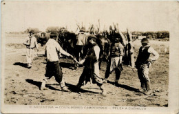 Argentina - Costumbres Campestres - Pelea A Cuchillo - Argentina