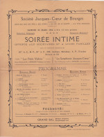 BOURGES PROGRAMME SOIREE INTIME UNION DES AMIS DES ARTS ET DES SPORTS ANNEE 1912 - Programma's