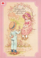 Boy Giving Flowers To Girl - Red Cross 2004 - Suomi Finland - Postage Paid - Sarah Kay - Postal Stationery