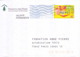 Entier FRANCE - PAP Enveloppe Réponse Fondation Abbé Pierre Oblitéré 2002 - 0,46 € Merci Polychrome - PAP: Antwort