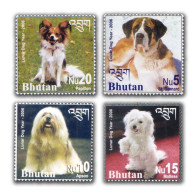 BHUTAN 2006 Lunar Male Fire Dog,Husky,Apsoo,Maltese,Papillon,St.Bernard,Animal,Set Of 4v, MNH (**) - Bhoutan