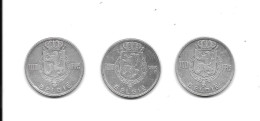 EK93 - LOT 3 PIECES DE 100 FRANCS TYPE BELGIE - 1948 Et 1951 (x2) - 100 Francs