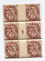 FRANCE N°108  ** TYPE BLANC IA EN BLOC DE 6 AVEC MILLESIME 2 ( 1922 ) - Millésime