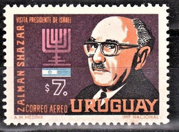 Uruguay 1966 Mnh - Israel President Zalman Shazar  - Yvert Air Mail A282 - Uruguay
