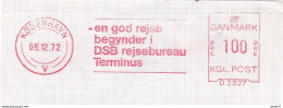 Denmark Meter Cut Flaggenstempel DSB 1972 - Treni
