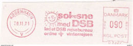 Denmark Meter Cut Flaggenstempel DSB 1971 - Trains