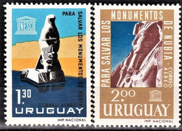 Uruguay 1964  New - Monuments  Nubie Nubia Egyptian Temples Abou Ramses II  - Yvert Air Mail A252/3 - Uruguay