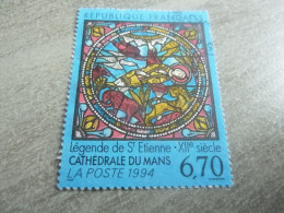 Vitrail Roman De La Cathédrale Du Mans - 6f.70 - Yt 2859 - Multicolore Sur Bleu - Oblitéré - Année 1994 - - Gebraucht