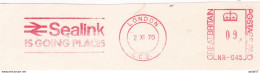 GB Engeland Meter Cut Flaggenstempel Sealink Is Going Places 1970 - Trains