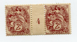 FRANCE N°108  ** TYPE BLANC IB EN PAIRE AVEC MILLESIME 4 ( 1914 ) - Millésime