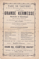 BOURGES PROGRAMME KERMESSE PARC DE VAUVERT ANNEE 1910 CONCOUR DE TIR FOIRE AUX PAINS D EPICES PUB VAUDOUX BRUNET - Programma's