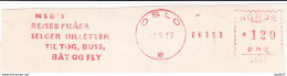 Norway Meter Cut Flaggenstempel NSB Reisebyraer 1972 - Trains