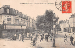 BEZONS (Val-d'Oise) - Quai De Seine Et Les Promenades - Lampadaire - Voyagé 1915 (2 Scans) Joseph Thomas à Montberthault - Bezons