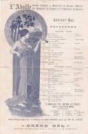 BOURGES PROGRAMME L ABEILLE SOCIETE FEMININE DES EMPLOYES DE COMMERCE ANNEE 1910 PUB BISCUITS NERAND PETIT TEIGNY RENAUD - Programmes