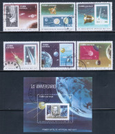 Cuba 1977 Mi# 2208-2213, Block 50 Used - Sputnik (1st Artificial Satellite), 20th Anniv. / Space - América Del Norte