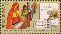 India 2010 Election Commission Of India,EVM Machine,Women,Largest Democracy,1v Stamp MNH (**) - Nuovi