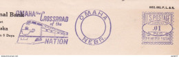 USA Meter Cut Flaggenstempel Omaha The Crossroad Of The Nation - Treni