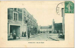 45.PUISEAUX.RUE DE L'EGLISE.HOTEL DU COMMERCE.COIFFEUR - Puiseaux