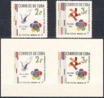 CUBA 1962, 8th WORLD FESTIVAL Of YOUTH And STUDENTS In HELSINKI, COMPLETE MNH SERIES+BLOCK With GOOD QUALITY,*** - Ongebruikt