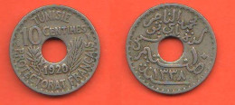 Tunisie Tunisia 10 Centimes 1920 Ah 1339 Nickel Coin     C 4 - Tunisie