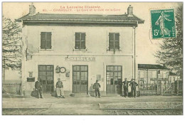 54.CHAMBLEY.n°3044.LA GARE ET LE CAFE DE LA GARE.PLIE - Chambley Bussieres