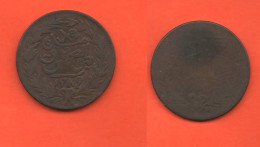 Tunisie Tunisia 2 Kharub AH 1289 Copper Coin Sultan Abdul Mejid     C 4 - Tunesië