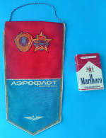 AEROFLOT - Soviet Airlines ... Russia National Airline Original Vintage Pennant LARGE SIZE Russie Russian Airways CCCP - Pubblicità
