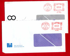 1968 - Suisse - 2 Enveloppes De Bale Affranchissement Mécanique - Frankeermachinen